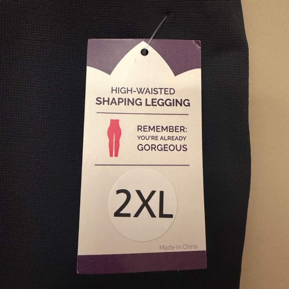 Bundle of 2 Empetua  Women's Black High Waisted Shaping Leggings Size 2XL NWT